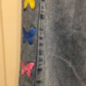 Butterfly jeans high rise wide leg elastic faux fly pockets(170)no brand tag
